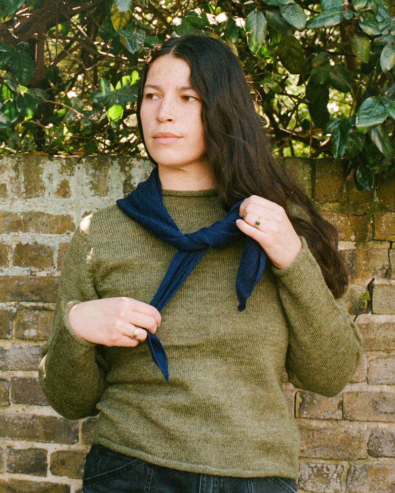 British Wool Boxy Roll Neck Jumper | Dark Apple Green