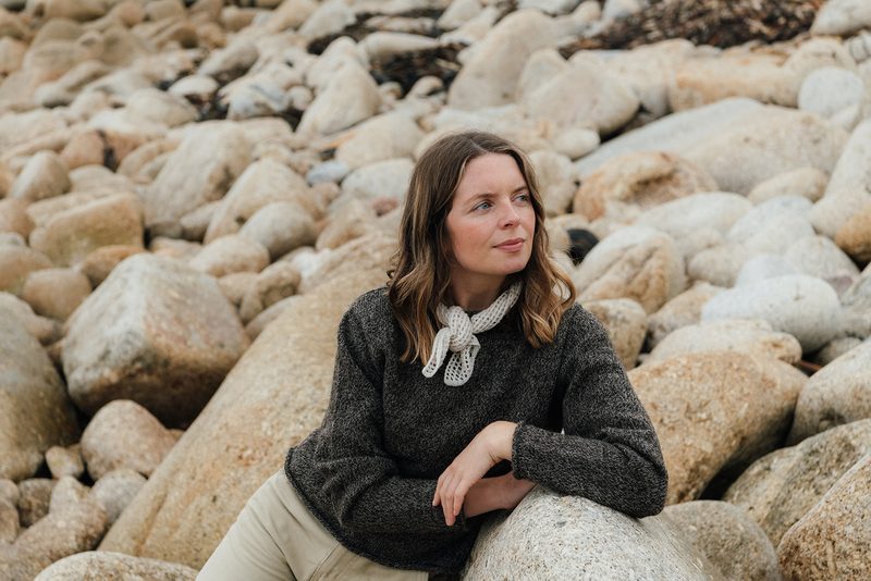 British Wool boxy rollneck jumper | dark twist by Carnwear