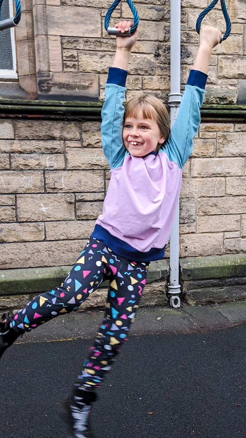 Jazzy Leggings and Sporty Raglan Sweater by Simpson + C