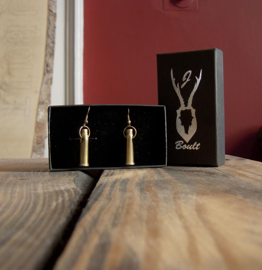 Bullet Dangly Earrings in Box by J Boult Designs