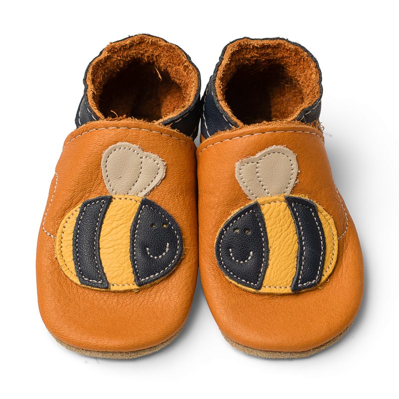 BuzzyBeeTanLeatherBabyShoes by Inch Blue