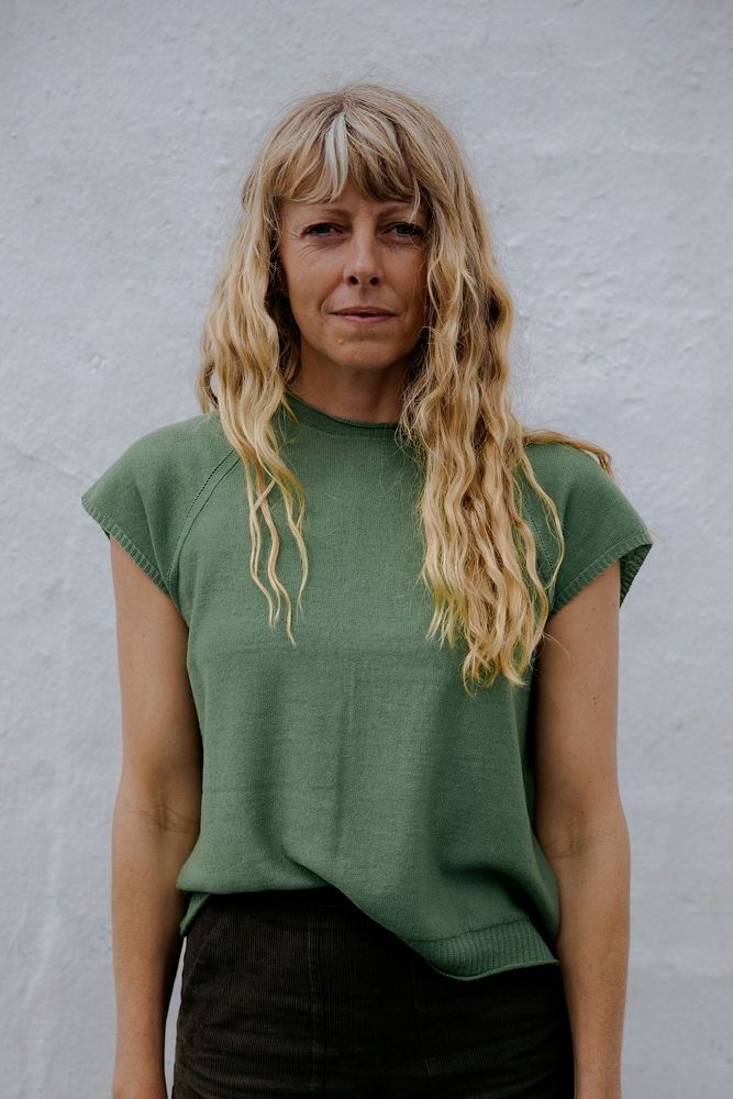 Merino Wool Cap Sleeve Tee | Pea Pod Green