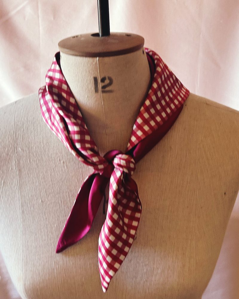 Elsie Double Sided Silk Triangle Scarf 1 by Mille Saisons