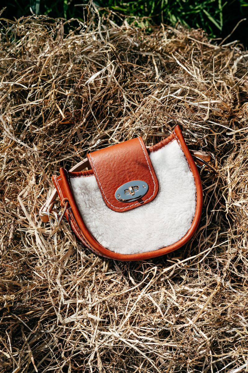 Half moon sheepskin bag by Harriet warrilow leather