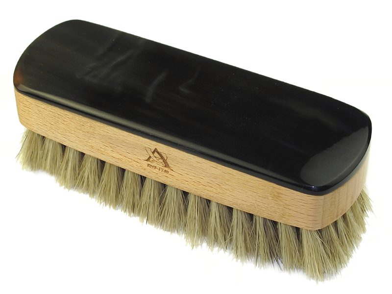 SBRSL Shoe Brush Rectangular Small Light Oxhorn by Abbeyhorn Ltd