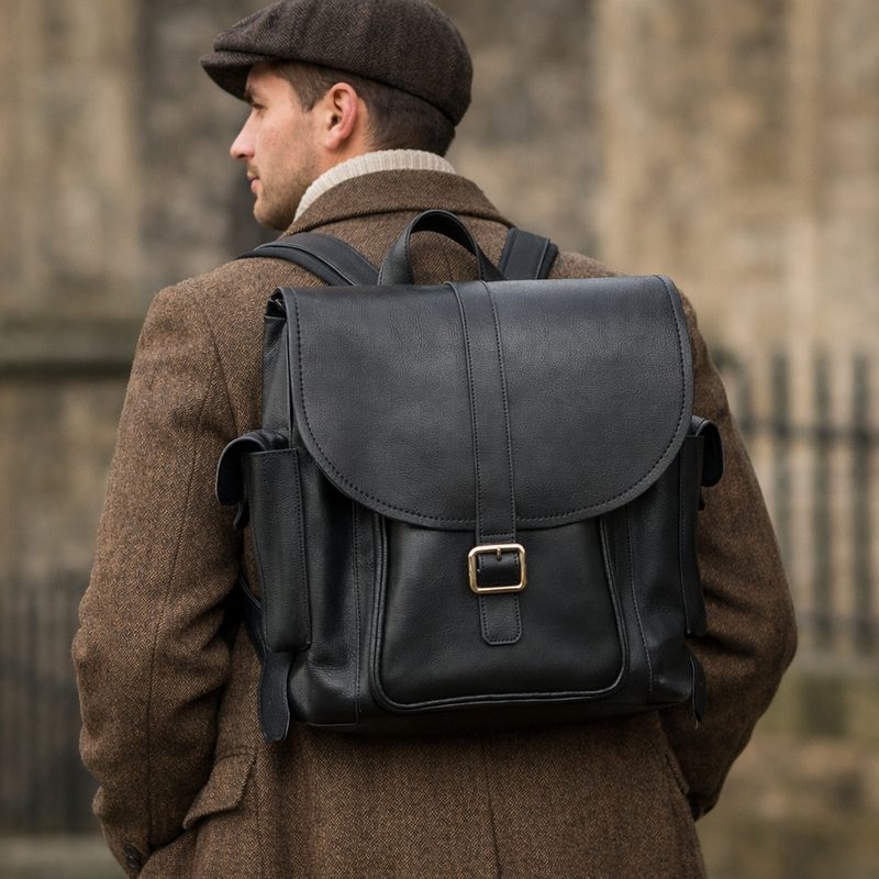 Soft Black Tannery Leather Black Backpack by Zatchels