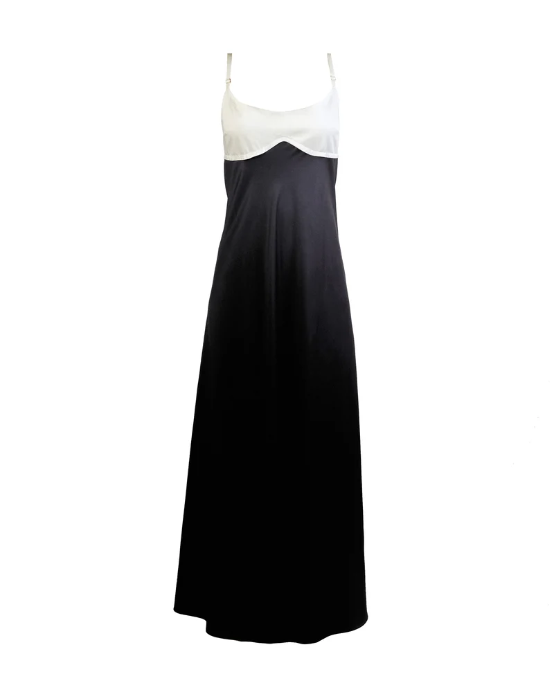 Persephone Bodice Maxi Dress in Blanc/Noir by Blue Nude