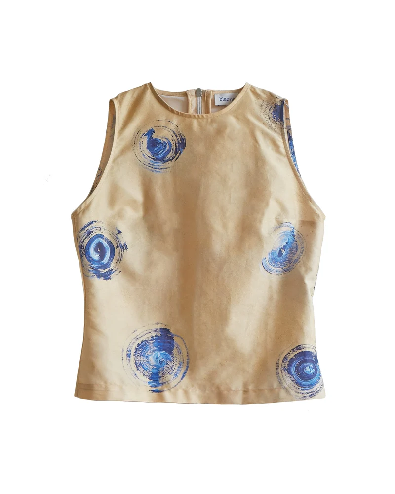 Polka Sleeveless Printed Top by Blue Nude