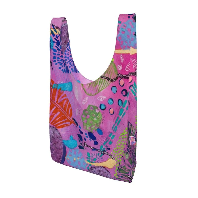 Hibiscus Print Parachute Shopping Bag by Ink & Silk