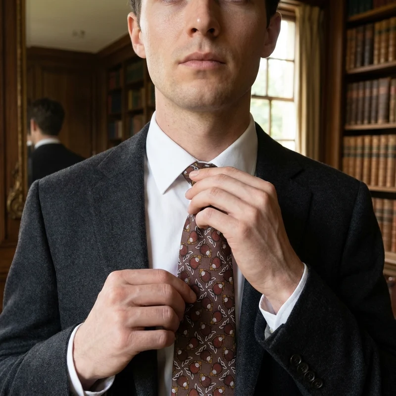 Conch Motif Silk Tie by Rumi
