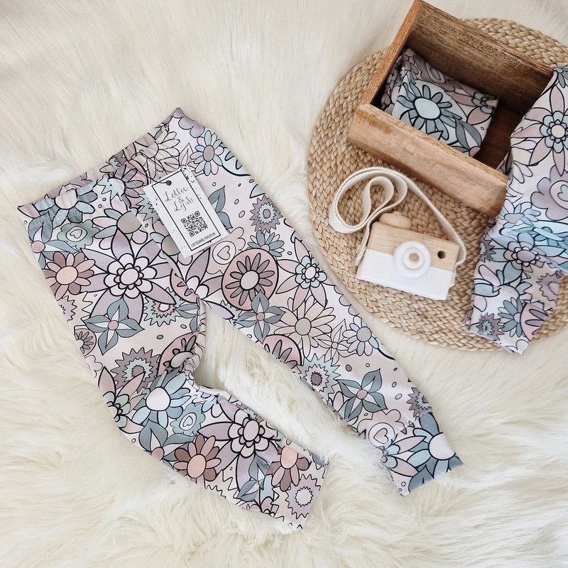 Pastel Floral Girls Printed Leggings by Lottie & Lysh