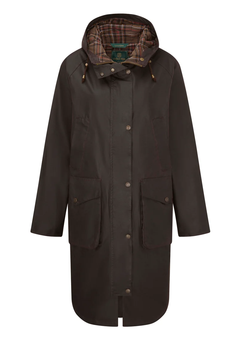 W96 - Women's Devon Wax Coat - Brown by Oxford Blue Ltd