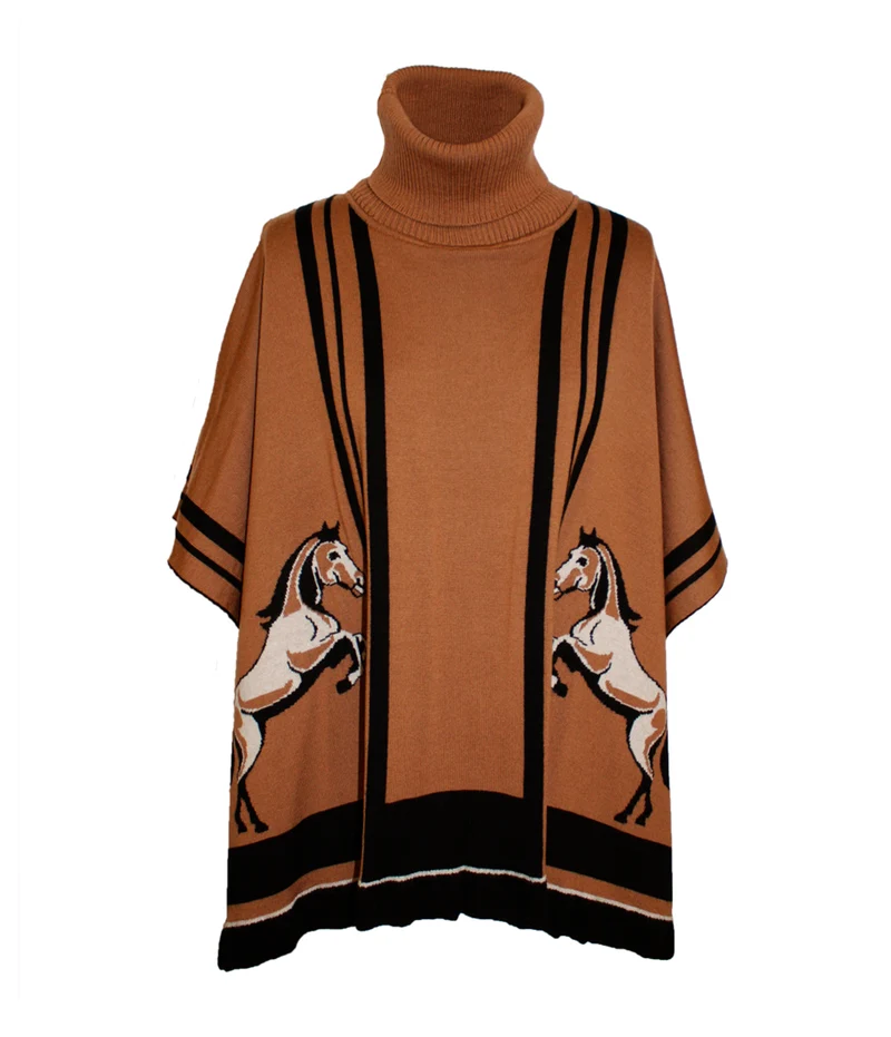 Signature Stallion Poncho Tan/Black by Waring Brooke