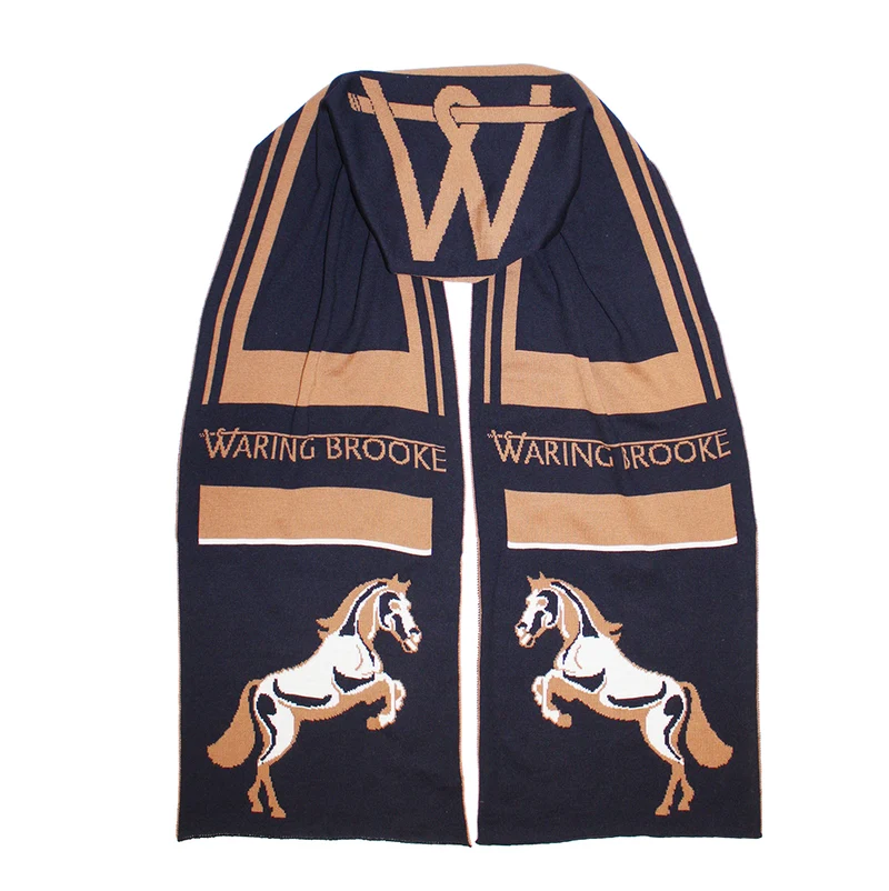 Signature Stallion Scarf Navy/Tan