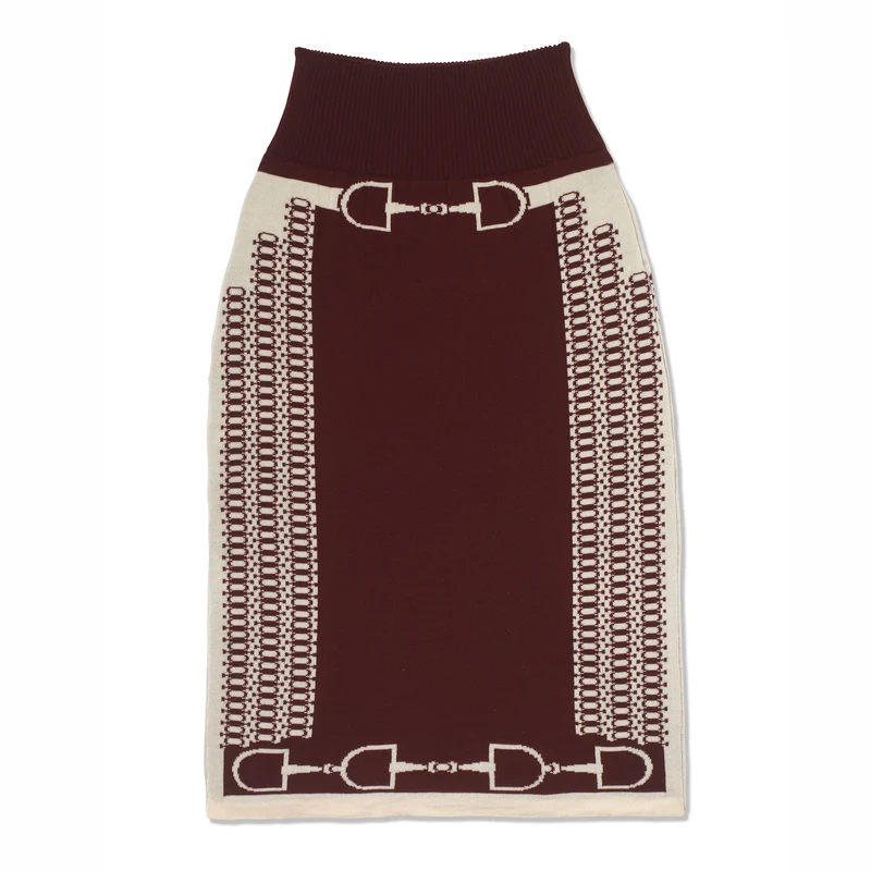 Snaffle Longline Skirt Plum/Taupe by Waring Brooke