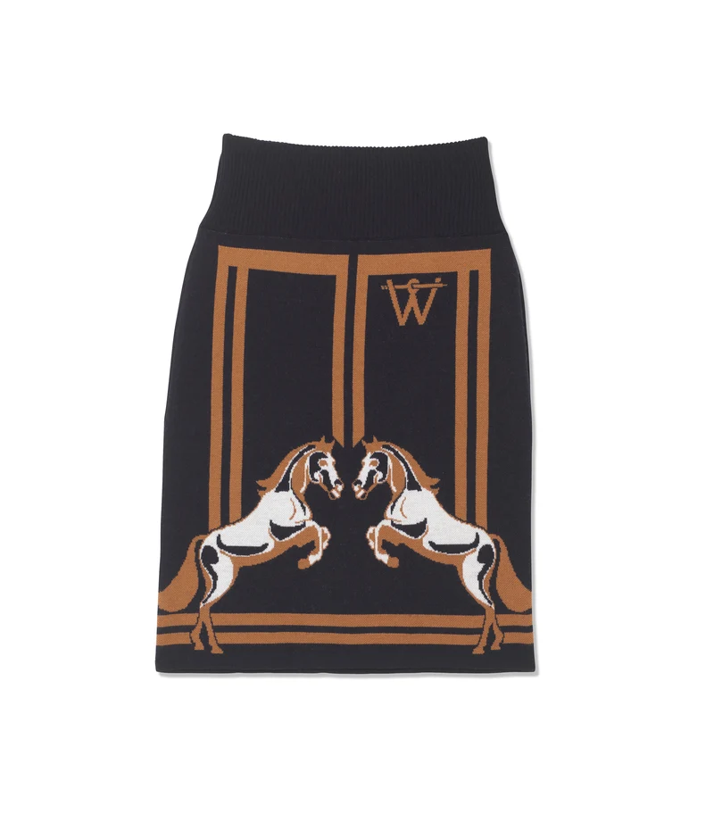 Stallion Skirt Navy/Tan by Waring Brooke