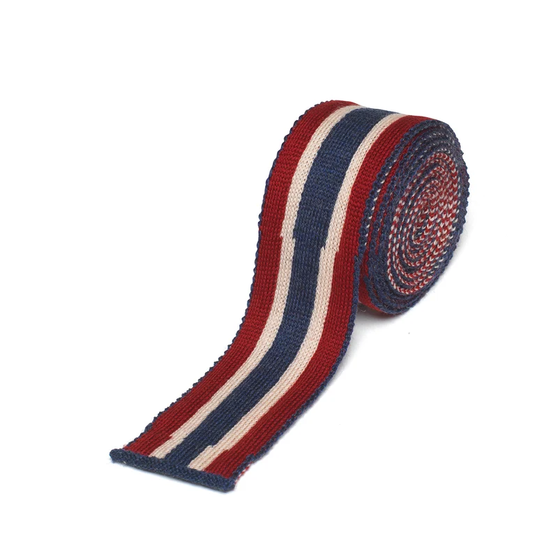 Classic Stripe Tie Denim/Taupe/Bordo by Waring Brooke