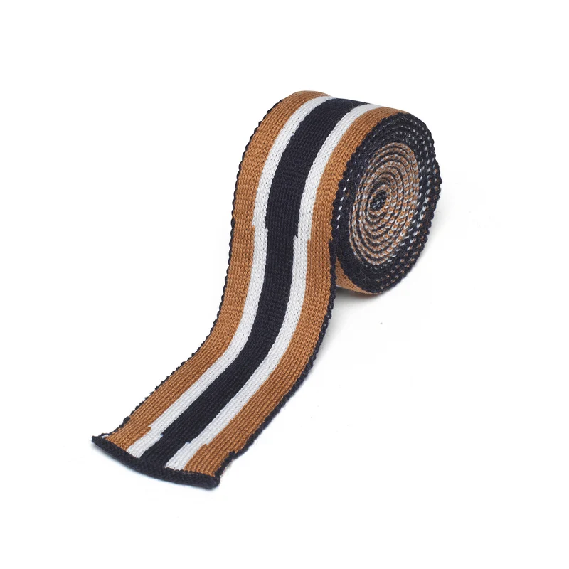 Classic Stripe Tie Navy/Tan/White by Waring Brooke