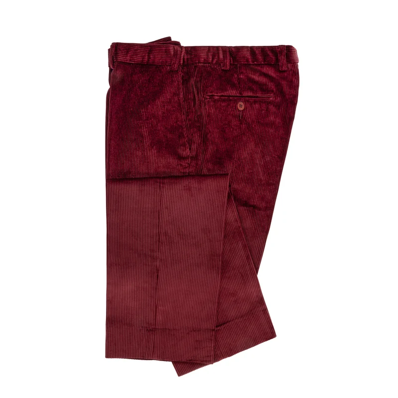 Brisbane Moss 8 Wale Burgundy Corduroy Trouser by Ratcatcher