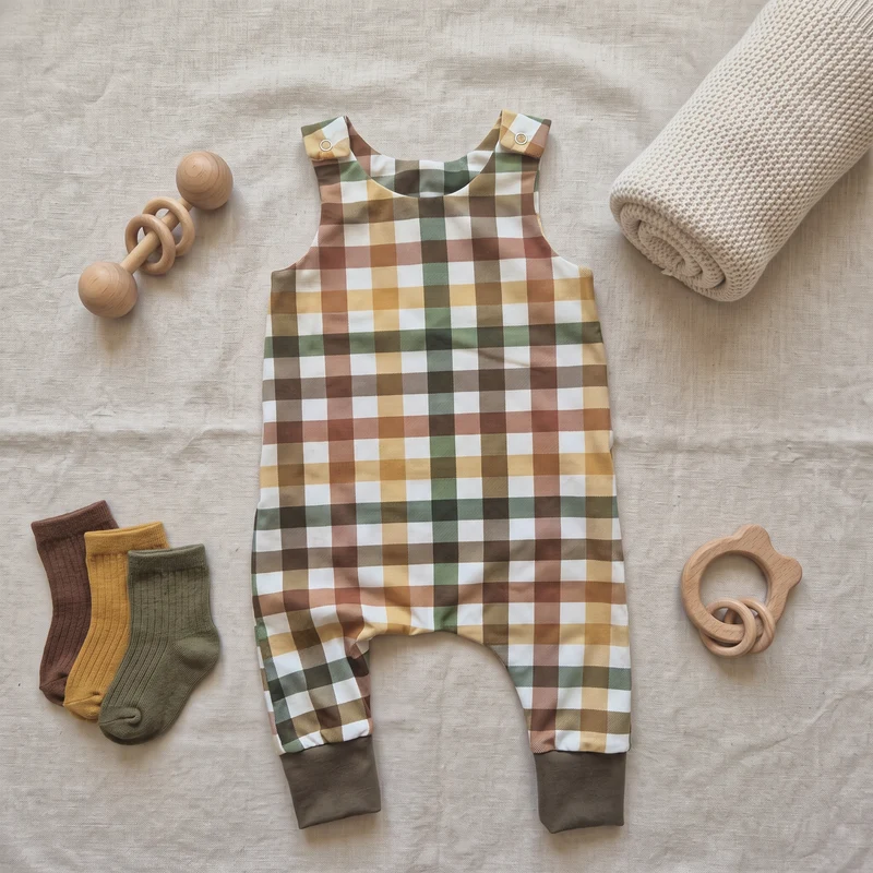 Autumn Plaid Dungarees