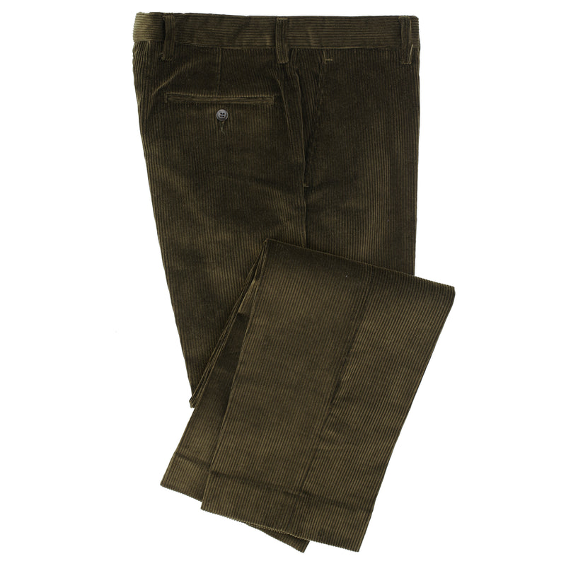 Brisbane Moss 8 Wale Dark Olive Corduroy Trouser by Ratcatcher