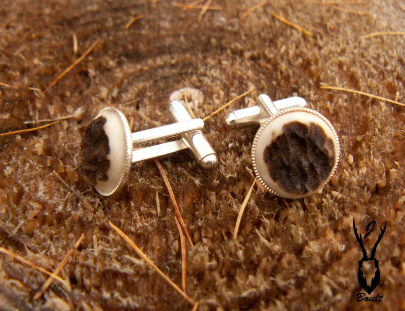 Silver Plated Antler Cufflinks by J Boult Designs