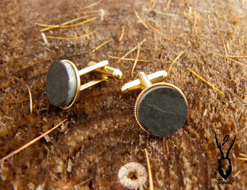 Gold Plated Slate Cufflinks by J Boult Designs