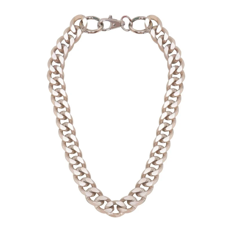 Unisex Chunky Silver Aluminium Chain Necklace - Matinee Length 22 Inch - Cleopatra by Sylvia Piechulla Ltd