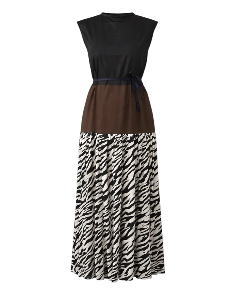 Tiered Maxi Dress Zebra Print by Mystic Moods