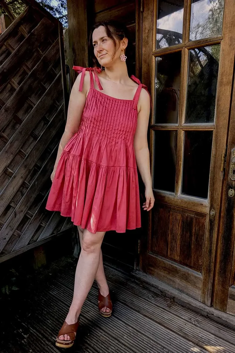 silk poppy custom made strappy silk dress