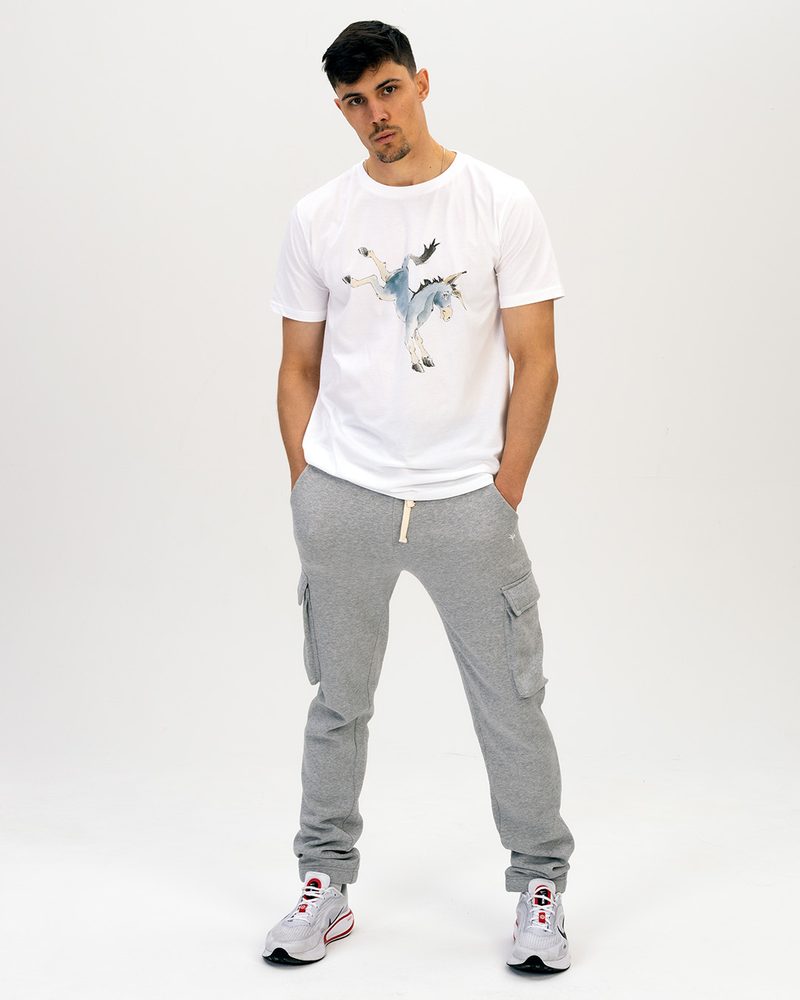 Slim Grey Cargo Joggers by Rolf Skeldon