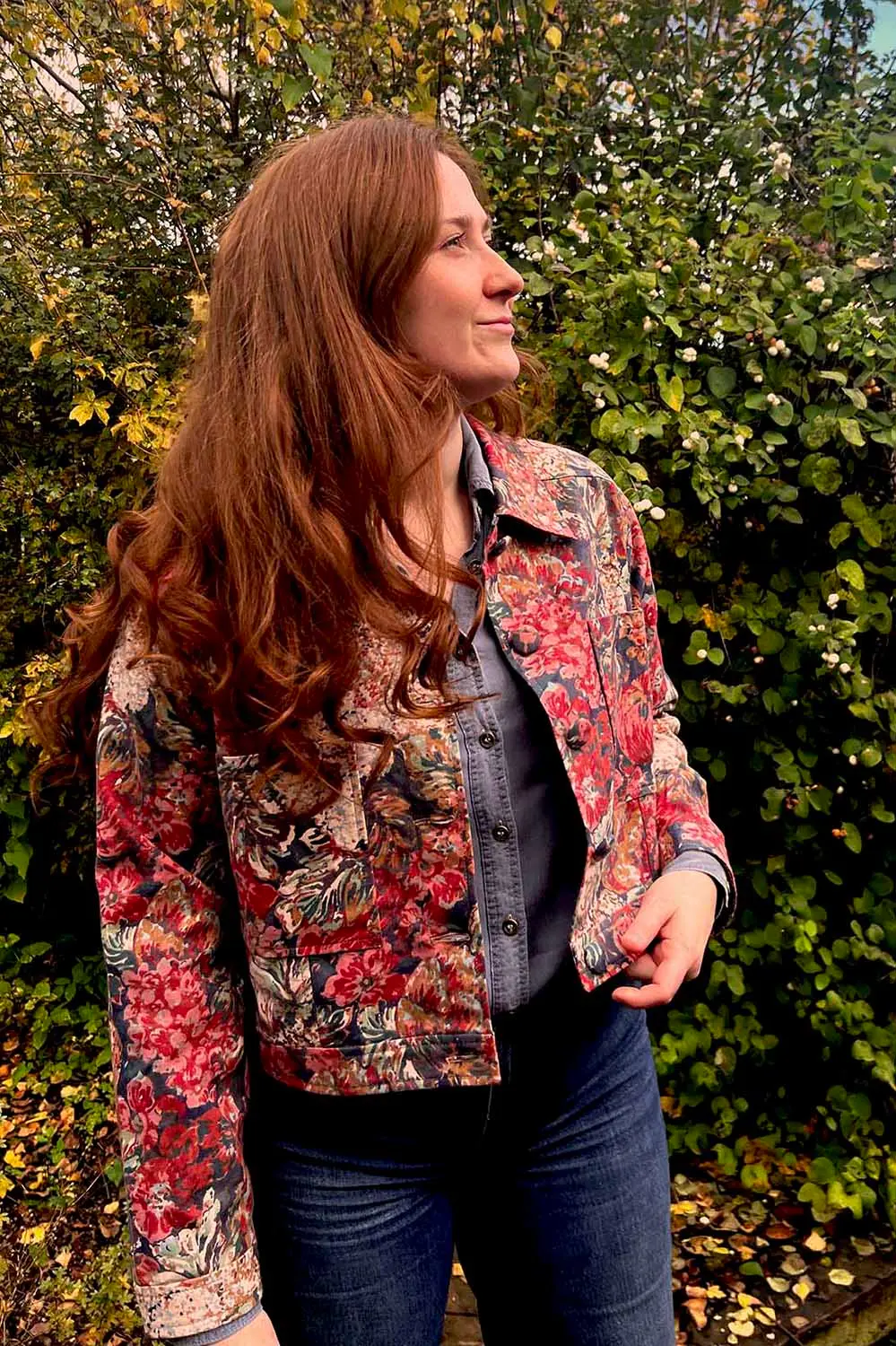 the ava vintage floral denim style jacket