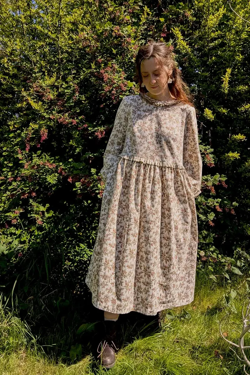The Cleo Vintage Prairie Inspired Smock Midi Dress