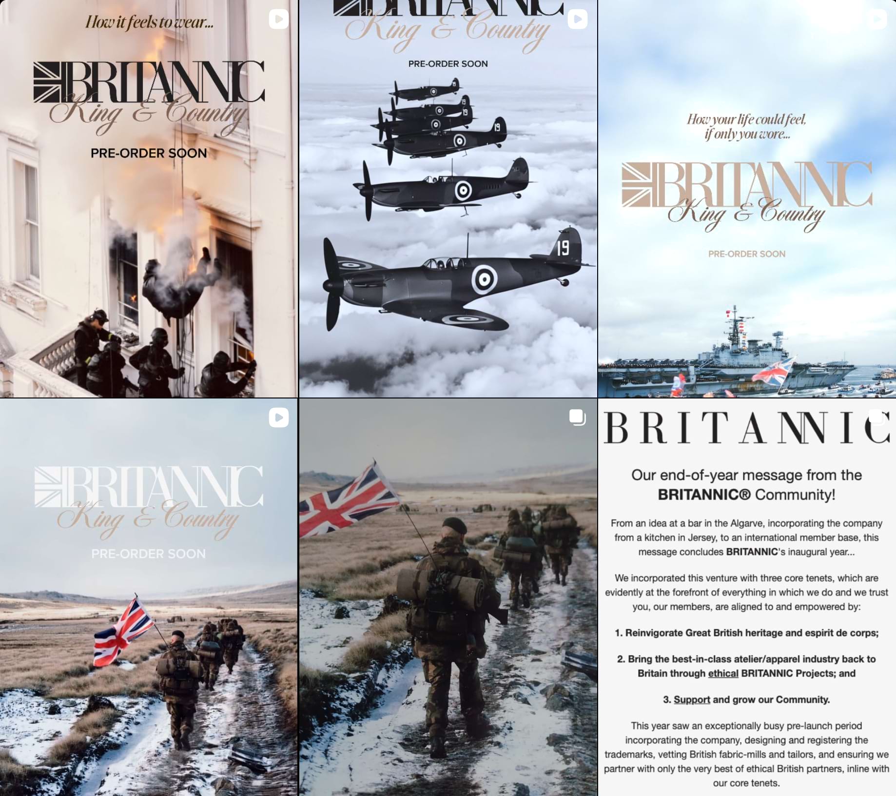 BRITANNIC Clothing Co showcase products and collections