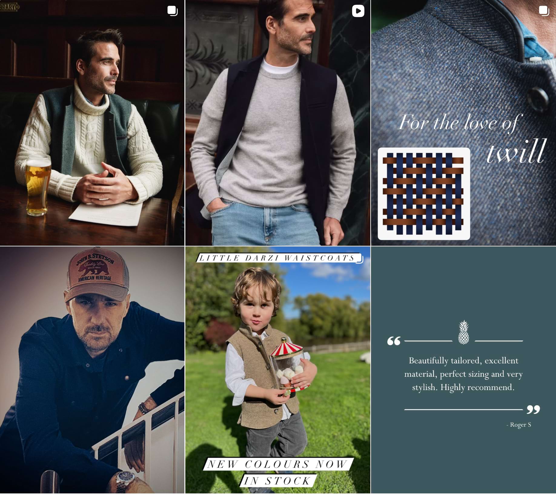 Darzi Clothing Company showcase products and collections